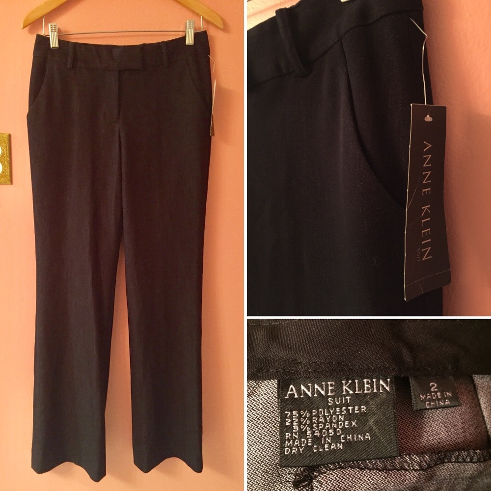 Anne Klein Trousers Suit Pants Black Small 2 NWT